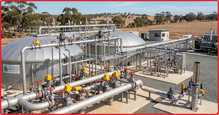 Australian Biogas Energy canisters and pipeline